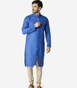 Tabard blue  Cotton Kurta for men's