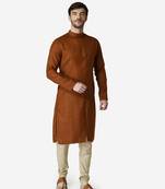 Tabard rust  Cotton Kurta for men's
