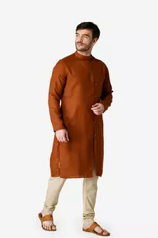 Tabard rust  Cotton Kurta for men's