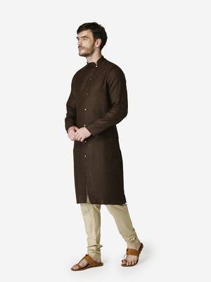 Tabard brown  Cotton Kurta for men's 3