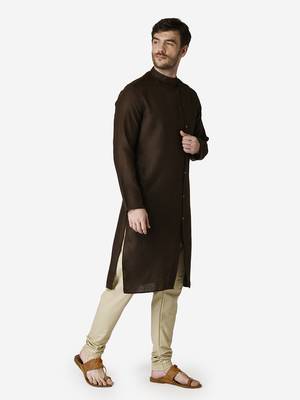 Tabard brown  Cotton Kurta for men's 4