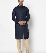 Tabard navy_blue  Cotton Kurta for men's