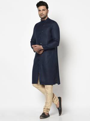 Tabard navy_blue  Cotton Kurta for men's 4