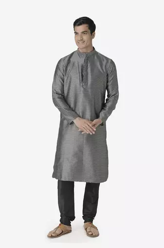 Tabard silver printed jacquard Kurta for men's