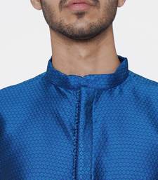Tabard blue printed jacquard Kurta for men's
