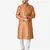 Tabard orange printed jacquard Kurta for men's