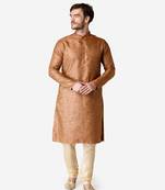Tabard red  silk_blend Kurta for men's