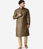 Tabard black  silk_blend Kurta for men's