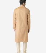 Tabard orange printed jacquard Kurta for men's