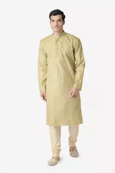Tabard green printed jacquard Kurta for men's