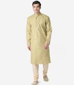 Tabard green printed jacquard Kurta for men's