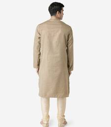 Tabard brown printed jacquard Kurta for men's