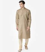 Tabard brown printed jacquard Kurta for men's