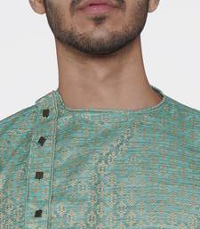 Tabard green printed jacquard Kurta for men's