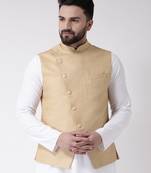 Tabard beige  Cotton Nehru Jacket for men's