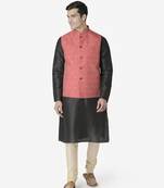 Tabard maroon  jacquard Nehru Jacket for men's