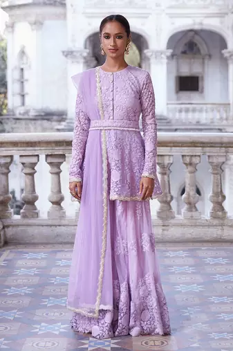 Lilac Chaya Kurta Sharara Set