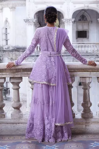 Lilac Chaya Kurta Sharara Set