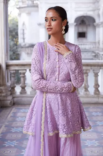 Lilac Chaya Kurta Sharara Set