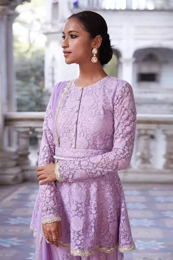 Lilac Chaya Kurta Sharara Set