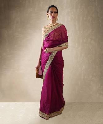 Indigo Pomegranate Saree Set 1