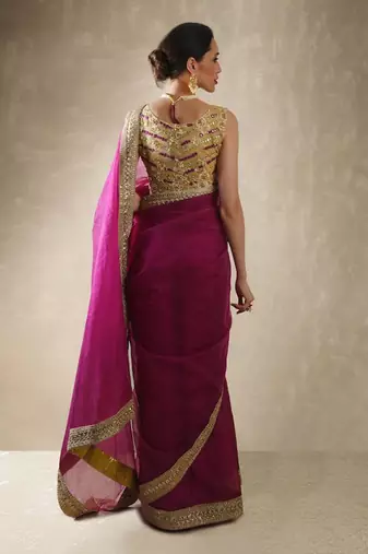 Indigo Pomegranate Saree Set