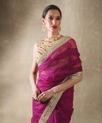 Indigo Pomegranate Saree Set 3