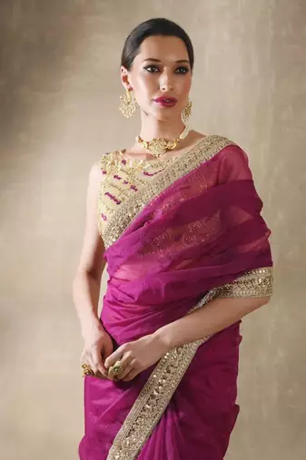 Indigo Pomegranate Saree Set
