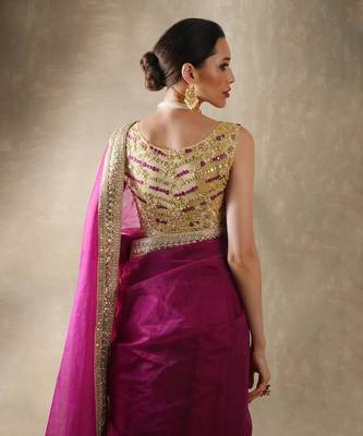 Indigo Pomegranate Saree Set 4