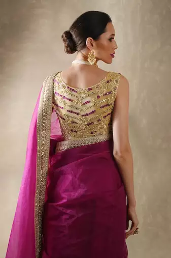 Indigo Pomegranate Saree Set