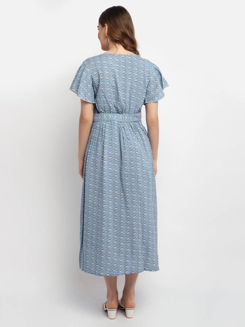 Moms Maternity Women's Maternity Rayon Floral Print MultiColor Midi Dress