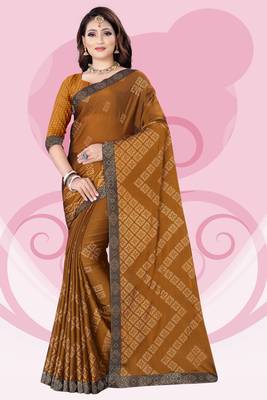 Mustrad Printed Rangoli Silk Saree With Blouse Piece 1