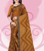 Mustrad Printed Rangoli Silk Saree With Blouse Piece