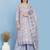 Grey printed blended cotton salwar