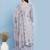 Grey printed blended cotton salwar