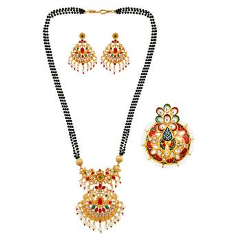 Multicolor cubic zirconia mangalsutra 1