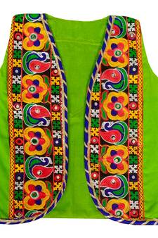 Aglare emdroydred Koti,jecket for Girlsor garba,navratri gujarat,kuctch.Bundi jecket Green