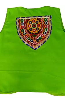 Aglare emdroydred Koti,jecket for Girlsor garba,navratri gujarat,kuctch.Bundi jecket Green