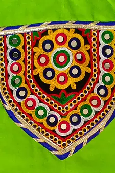 Aglare emdroydred Koti,jecket for Girlsor garba,navratri gujarat,kuctch.Bundi jecket Green