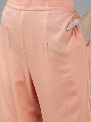 Peach hand woven chanderi ethnic-kurtis 5