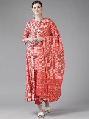 Red printed rayon ethnic-kurtis 1