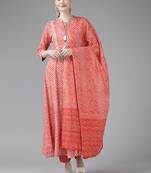Red printed rayon ethnic-kurtis