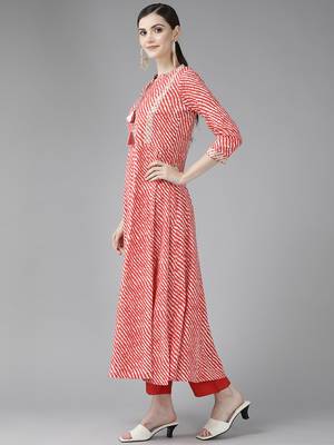 Red printed rayon ethnic-kurtis 2