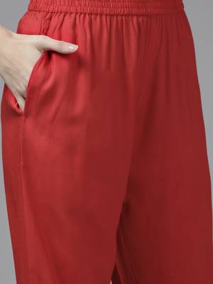 Red printed rayon ethnic-kurtis 5