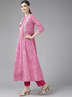 Pink printed rayon ethnic-kurtis 2