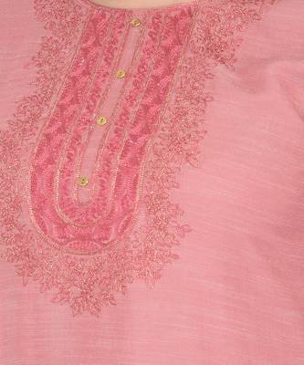 Span Pink Embroidered A-line Kurta 5