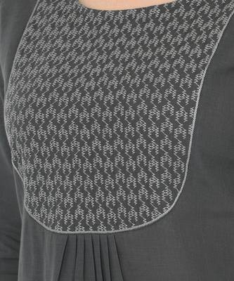 Span Grey Embroidered A-line Kurta 5