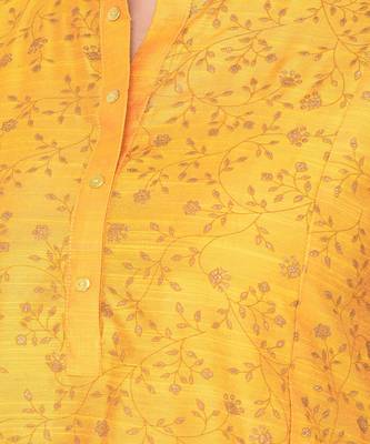 Span Yellow Printed A-line Kurta 5