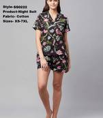 Beautiful Women   s Cotton Printed Stylish Night Suit Set