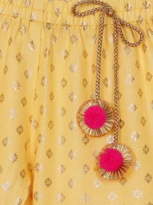 Yellow and Gold sharara Top with yellow lace detailing 7